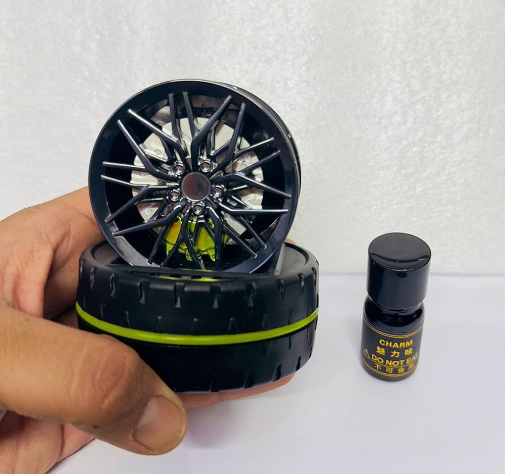 Rotary Solar Car Air Freshener – Stylish Wheel Design | Solar Powered Car Perfume