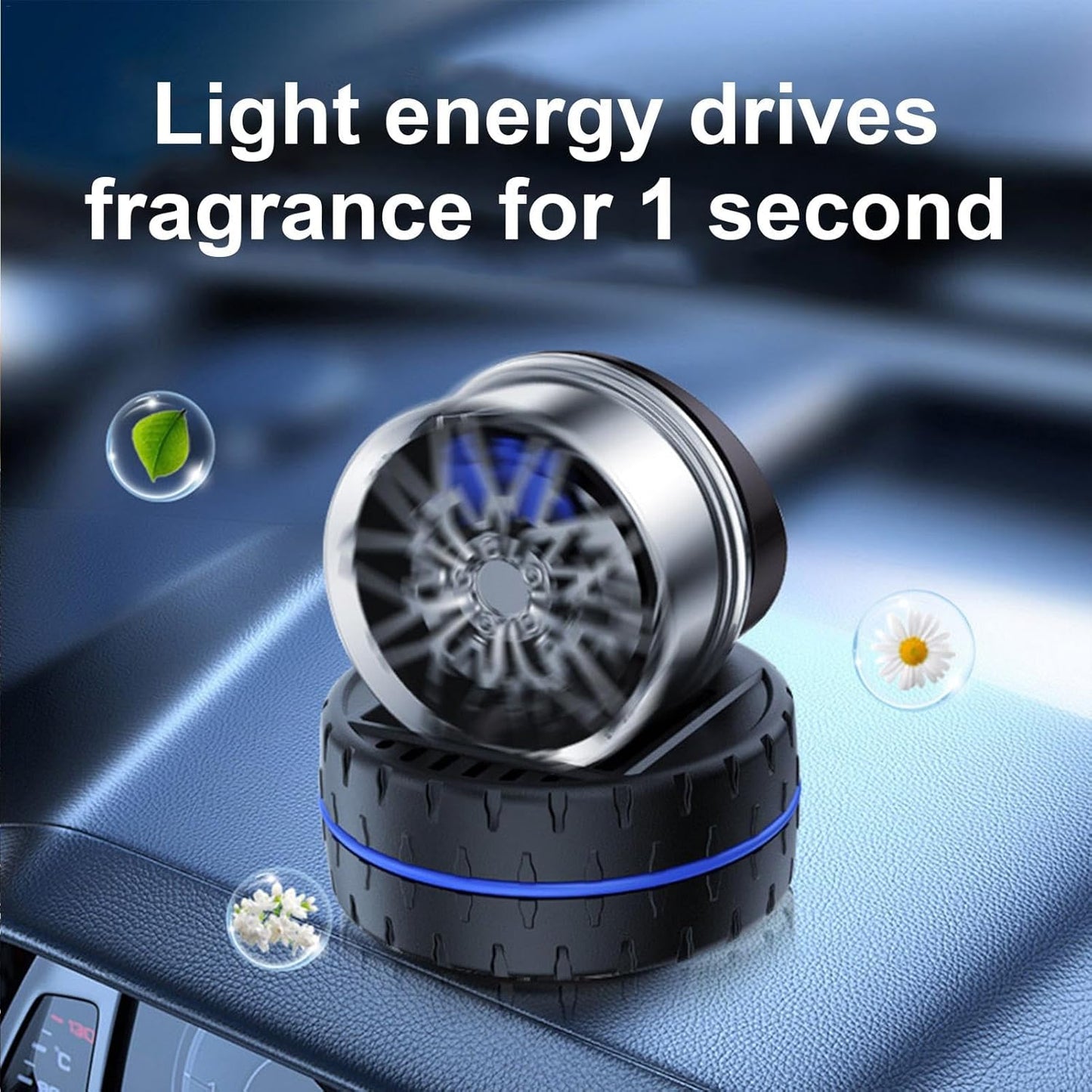 Rotary Solar Car Air Freshener – Stylish Wheel Design | Solar Powered Car Perfume