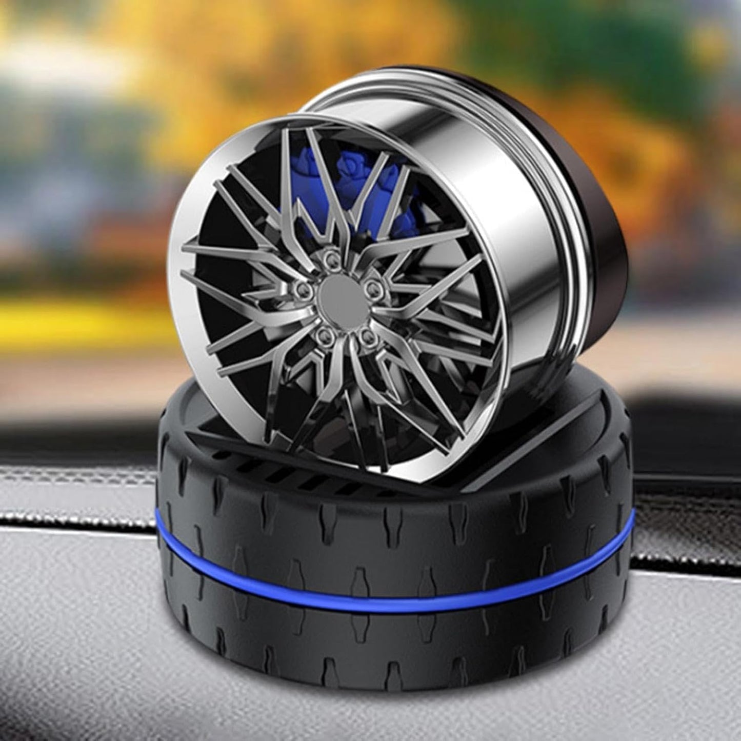 Rotary Solar Car Air Freshener – Stylish Wheel Design | Solar Powered Car Perfume