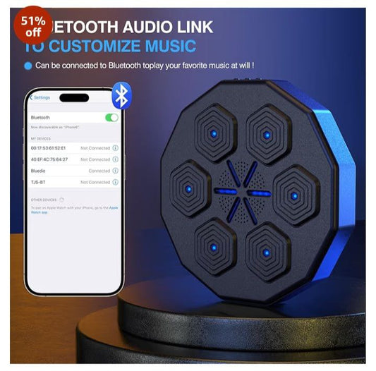 Beyn 2025 New Music Boxing Machine with Two Pairs of Gloves Upgraded 2.0 Smart Bluetooth Music Boxing Parent-Child Games Wall-Mounted Exercise Equipment for Home