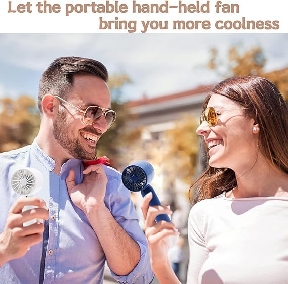 NETZILLA Portable Mini Handheld Fan USB Rechargeable 5 Feathers Large Airflow 3 Levels 2200mAh Battery With Mobile Stand of Air Flow Adjustment (ma)
