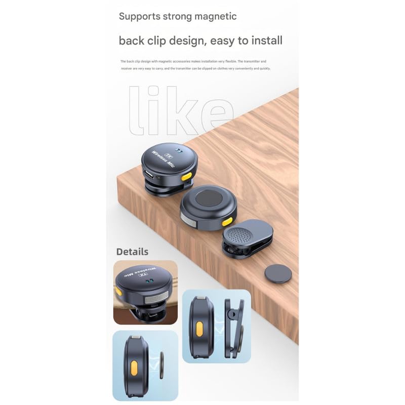 KACHEEG J6 Wireless Lavalier Microphone | Bluetooth, Noise Reduction, Voice Activated