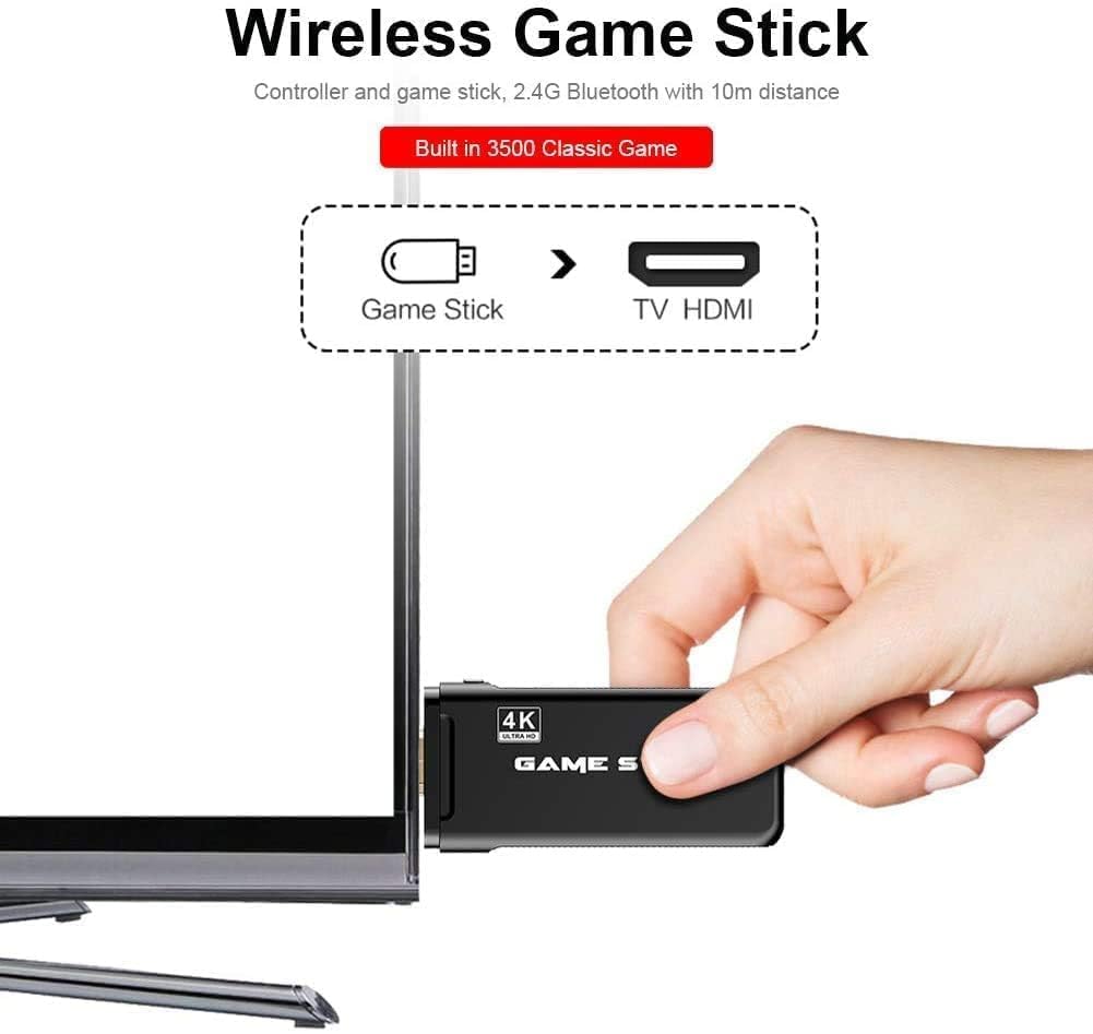 SSR Wireless Video Games for tv Gaming Retro Gaming Console with Game Stick 1080p Plug & Play TV Video Game Set for 2 Player with 9Emulator for Kids & Old School Station Video Game