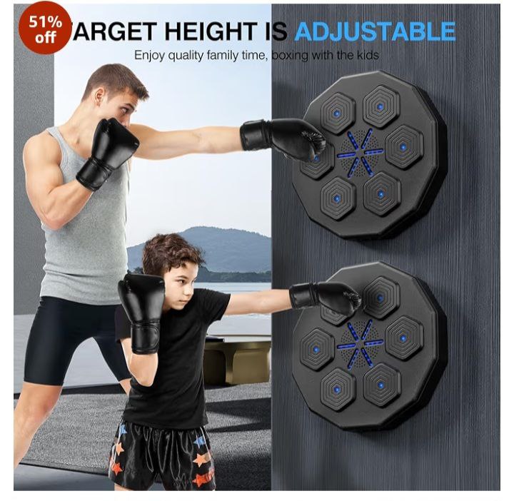 Beyn 2025 New Music Boxing Machine with Two Pairs of Gloves Upgraded 2.0 Smart Bluetooth Music Boxing Parent-Child Games Wall-Mounted Exercise Equipment for Home