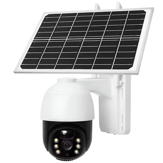 GIGAWATTS Solar 4G CCTV Single Camera with 7W Panel 5MP & 10W Battery Water-Resistant Automatic On/Off Motion Sensor Solar Security Cam for Garden Parking Garage Basement Farms (Pack of 1, White)