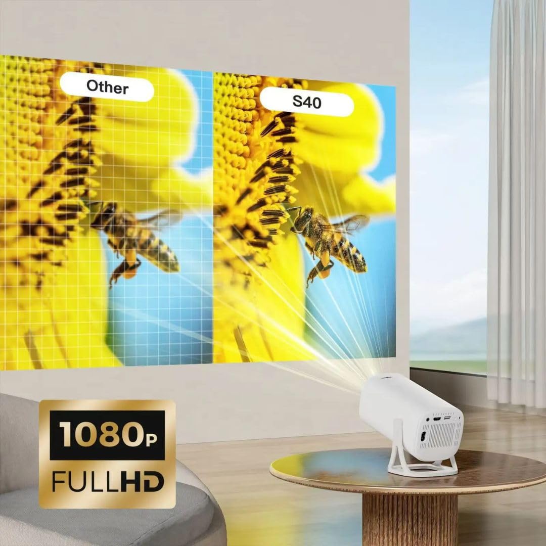 Mini Smart Android Projector With 4K Decoding FHD Display | Built-in OS | Wireless Screen Mirroring | Ultra Portable Design