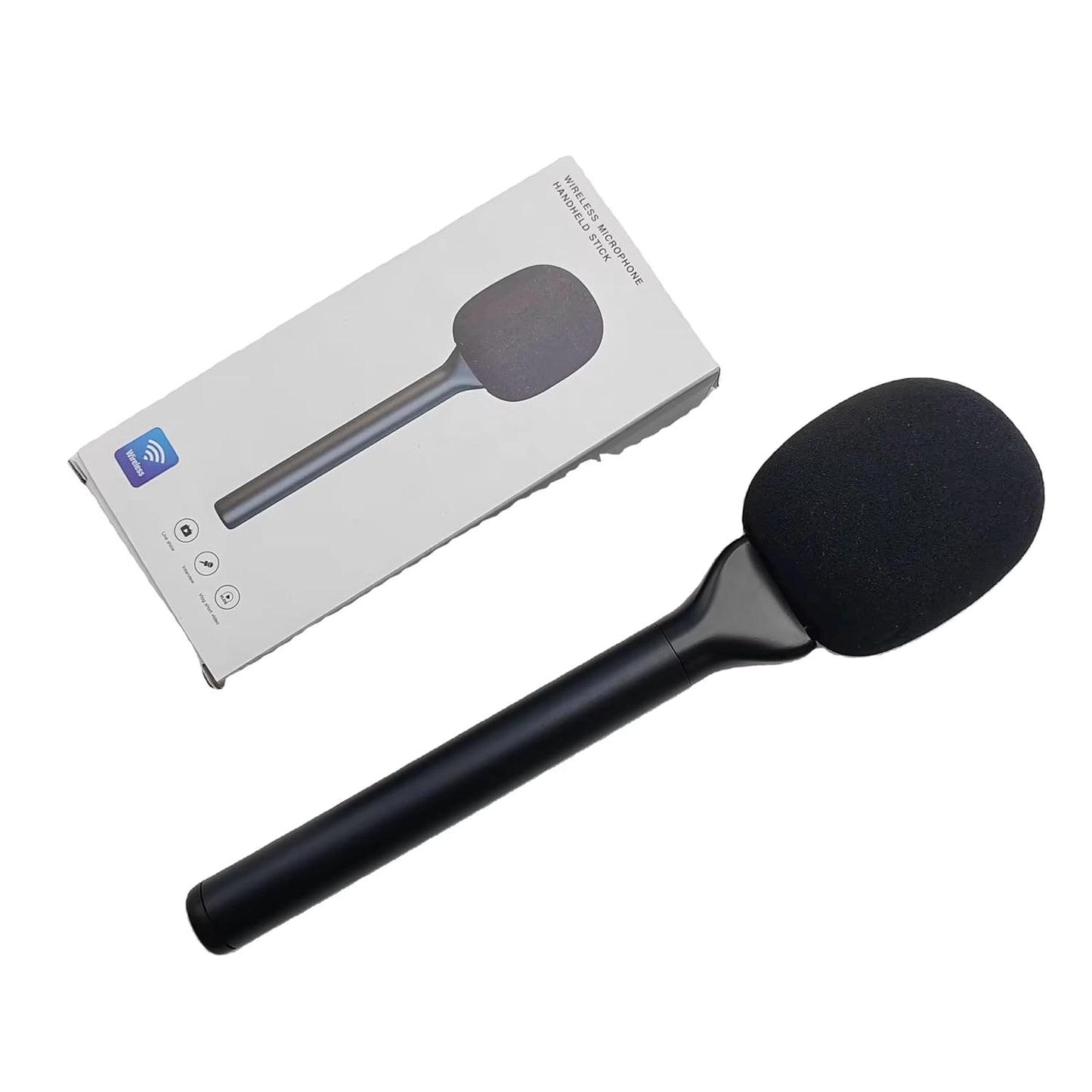 BKN Aluminum Alloy Wireless Microphone Handheld Stick | Interview, YouTube Video & Podcast | Stick with Windshield Foam | Plug and Play Portable Microphone Stick for Rode Wireless Go/DJI