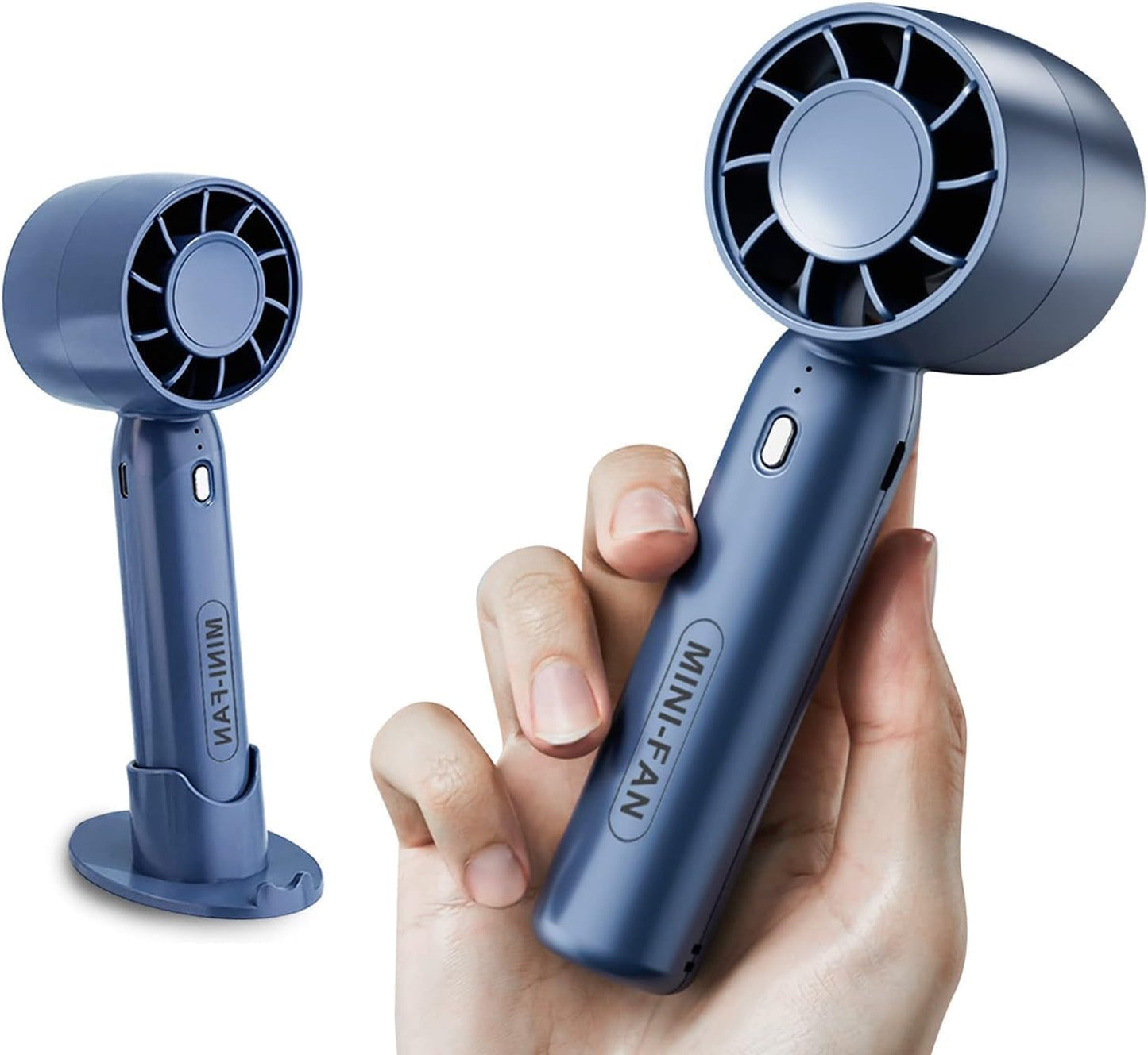 NETZILLA Portable Mini Handheld Fan USB Rechargeable 5 Feathers Large Airflow 3 Levels 2200mAh Battery With Mobile Stand of Air Flow Adjustment (ma)
