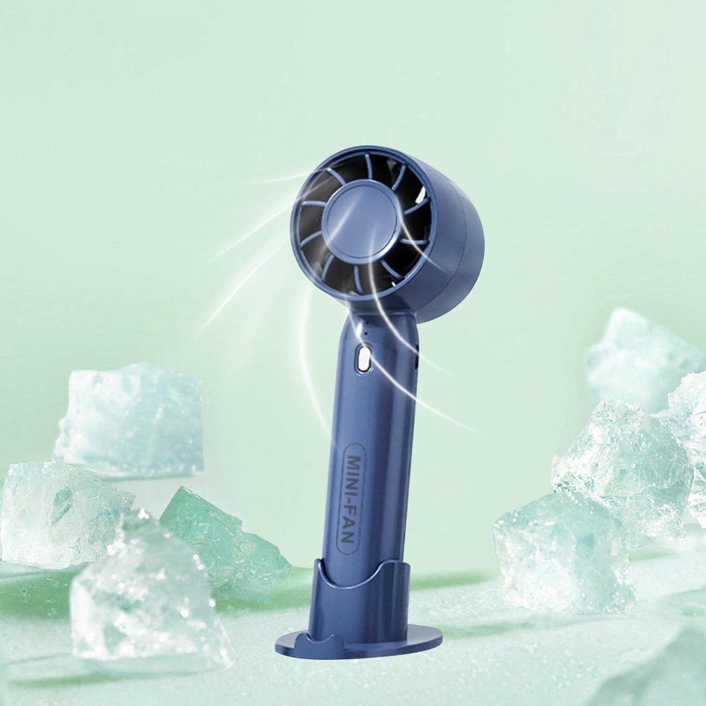 NETZILLA Portable Mini Handheld Fan USB Rechargeable 5 Feathers Large Airflow 3 Levels 2200mAh Battery With Mobile Stand of Air Flow Adjustment (ma)