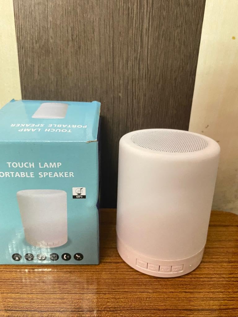 Wireless Night Light LED Touch Lamp Speaker with Portable Bluetooth & HiFi Speaker with Smart Colour Changing Touch Control USB Rechargable (Multicolor)