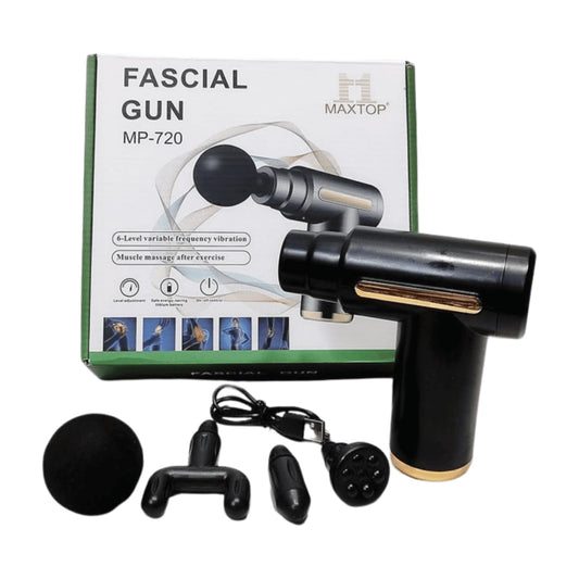 MXTOP Facial Massage Gun, 6 Speed Levels, Variable Frequency Vibration, Post-Exercise Muscle Massager, MP-720 BLACK