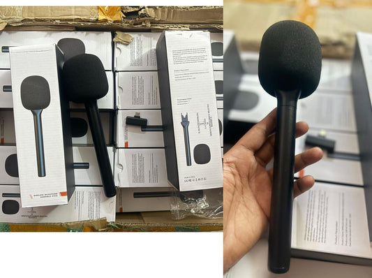 BKN Aluminum Alloy Wireless Microphone Handheld Stick | Interview, YouTube Video & Podcast | Stick with Windshield Foam | Plug and Play Portable Microphone Stick for Rode Wireless Go/DJI
