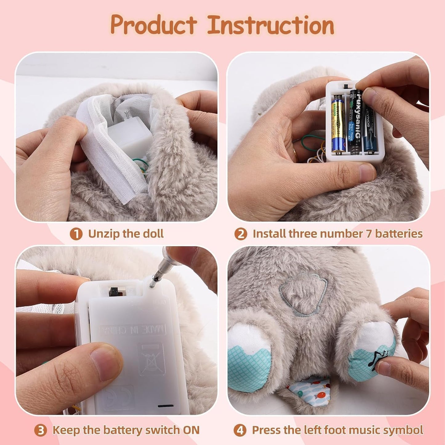 Breathing Sensory Plush Teddy Bear with Light & Soothing Music | Sleep Aid for Babies & Kids