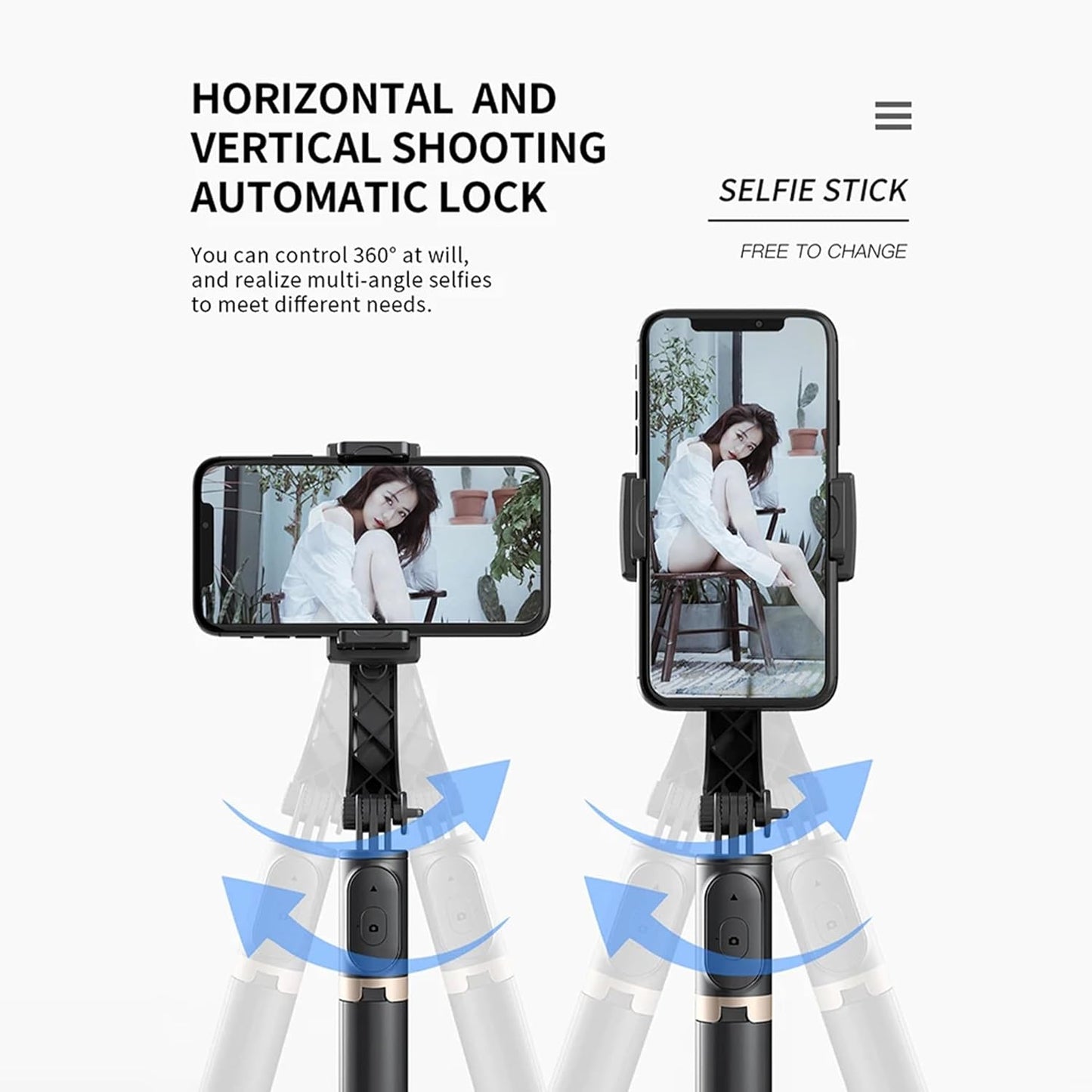 Casaquin Q08 Gimbal for Phone – 3-in-1 Selfie Stick with Tripod, Mobile Stabilizer for Smooth Photos & Videos, Black