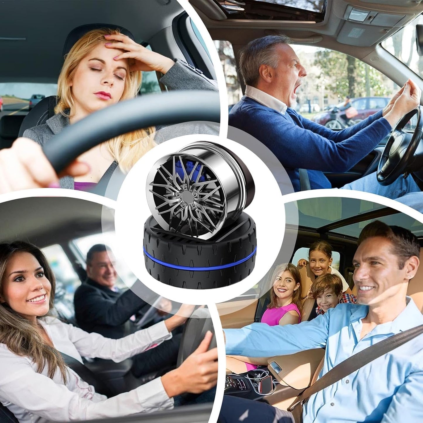 Rotary Solar Car Air Freshener – Stylish Wheel Design | Solar Powered Car Perfume