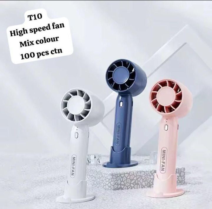 NETZILLA Portable Mini Handheld Fan USB Rechargeable 5 Feathers Large Airflow 3 Levels 2200mAh Battery With Mobile Stand of Air Flow Adjustment (ma)